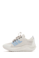 Derimod Zero Women's Grey Thick-Soled Lace-Up Fabric Sneakers | Derimod