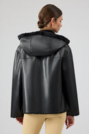 Gardena Women's Black Double-Sided Teddy Coat | Derimod