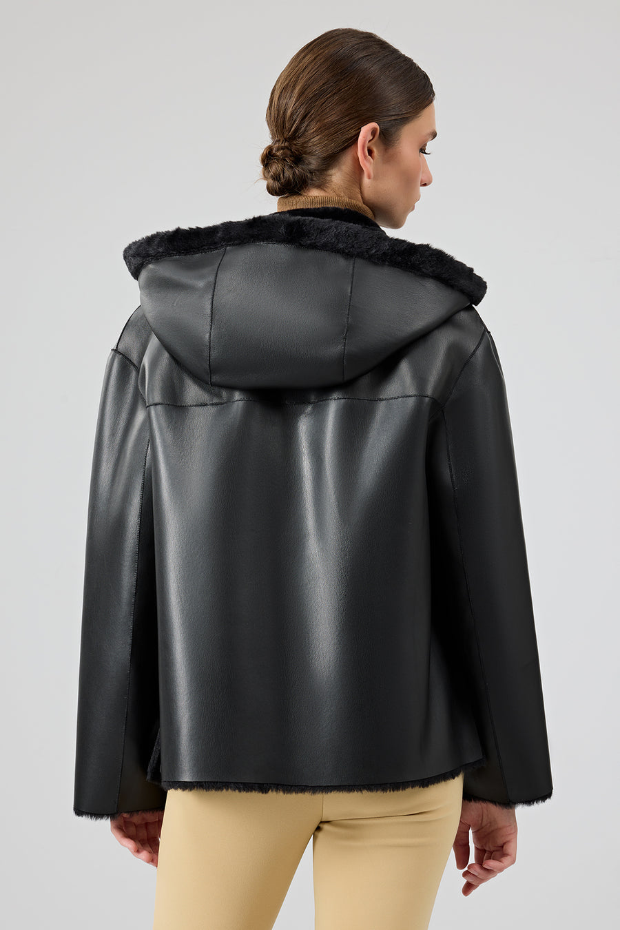 Gardena Women's Black Double-Sided Teddy Coat