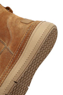 Women's Tan Suede Leather Teddy Boot | Derimod