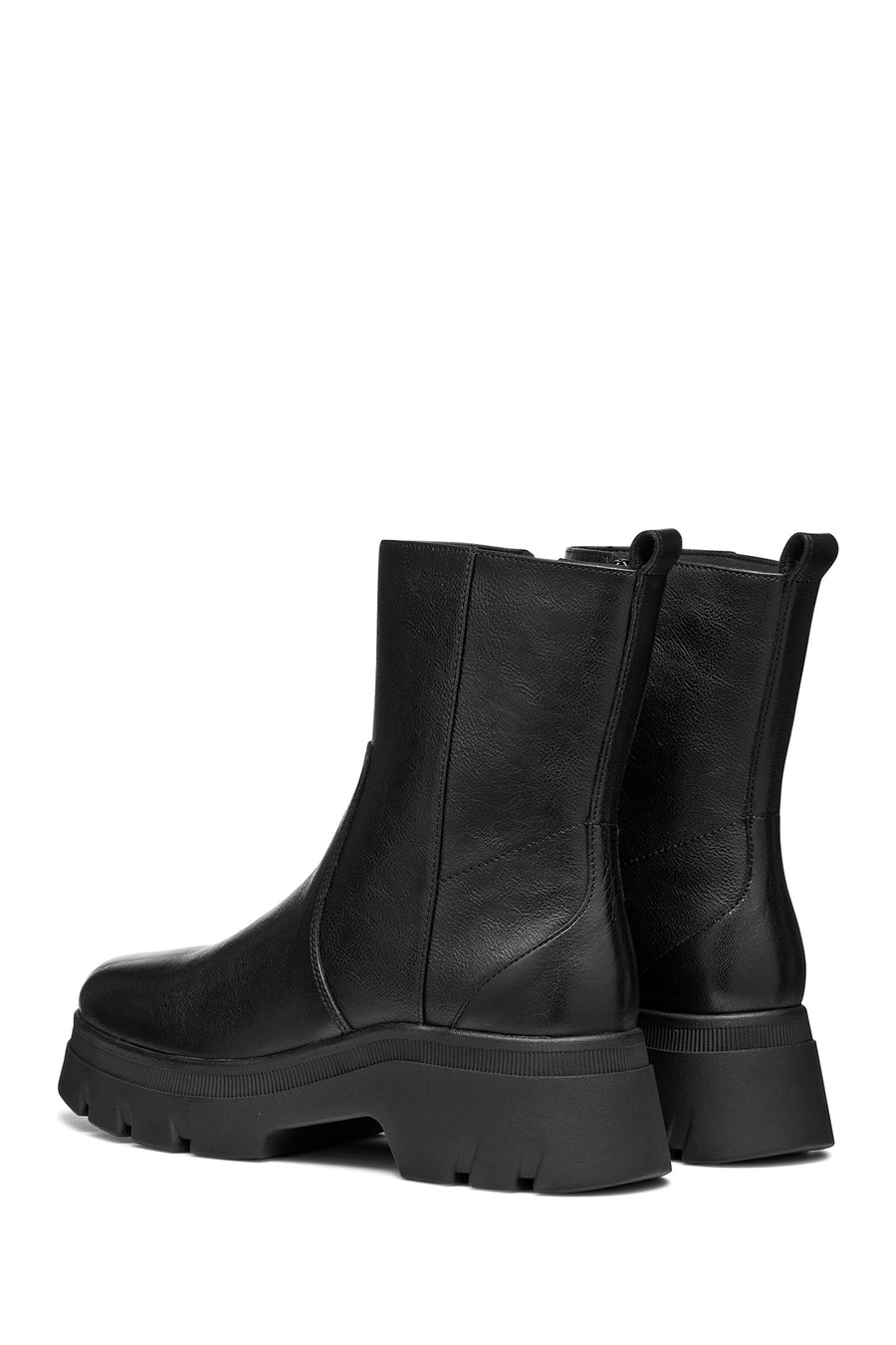 Geox Women Black D Pluette Zippered Thick Sole Leather Boot