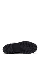 Women's Black Zippered Leather Boots | Derimod