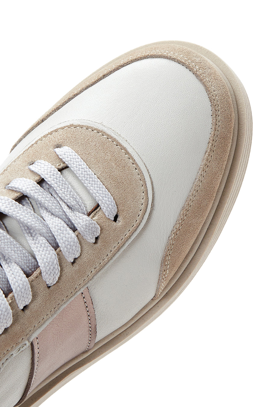 Kadın Bej Deri Kalın Tabanlı Sneaker