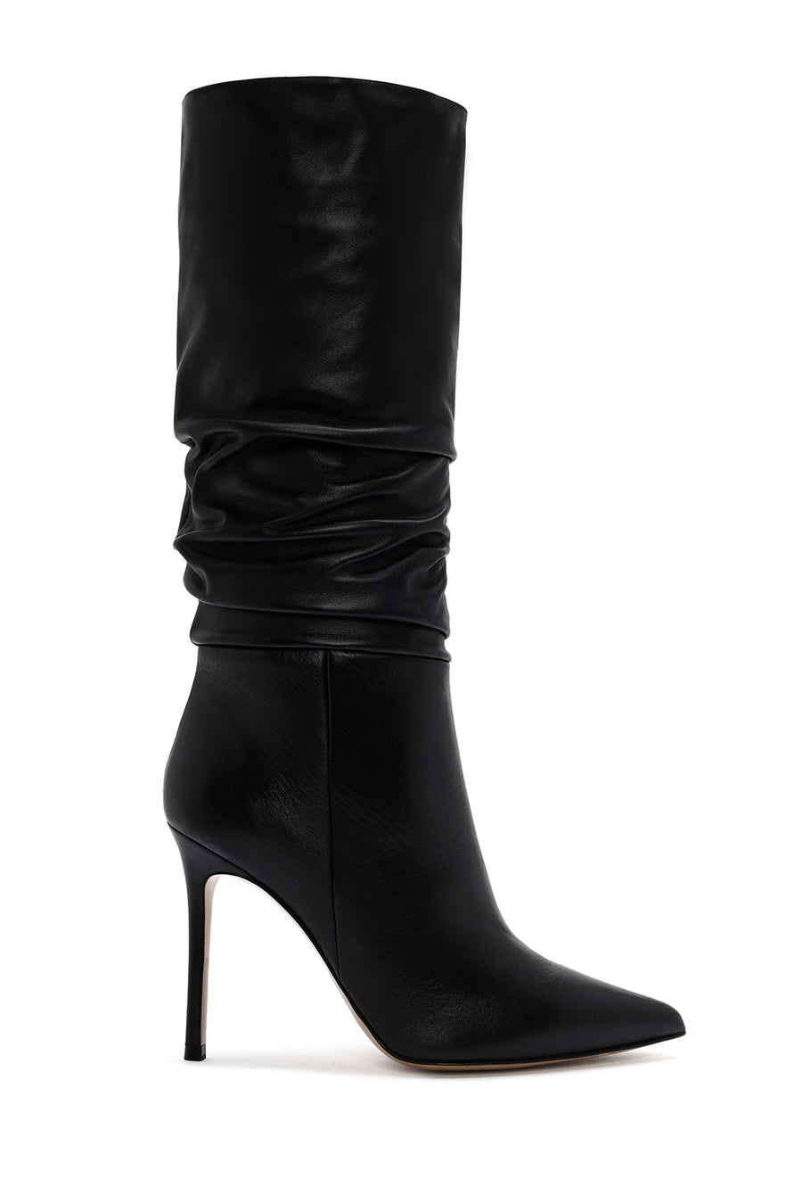Women's Black High Thin Heel Leather Boots 24WFD122318 | Derimod