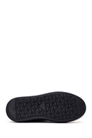 Male Black Lace-Up Thick-Soled Leather Sneaker | Derimod
