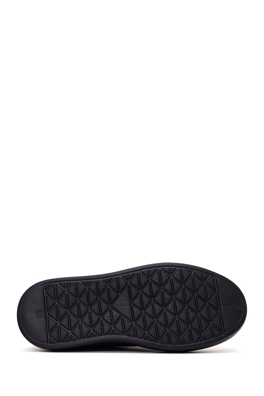 Male Black Lace-Up Thick-Soled Leather Sneaker