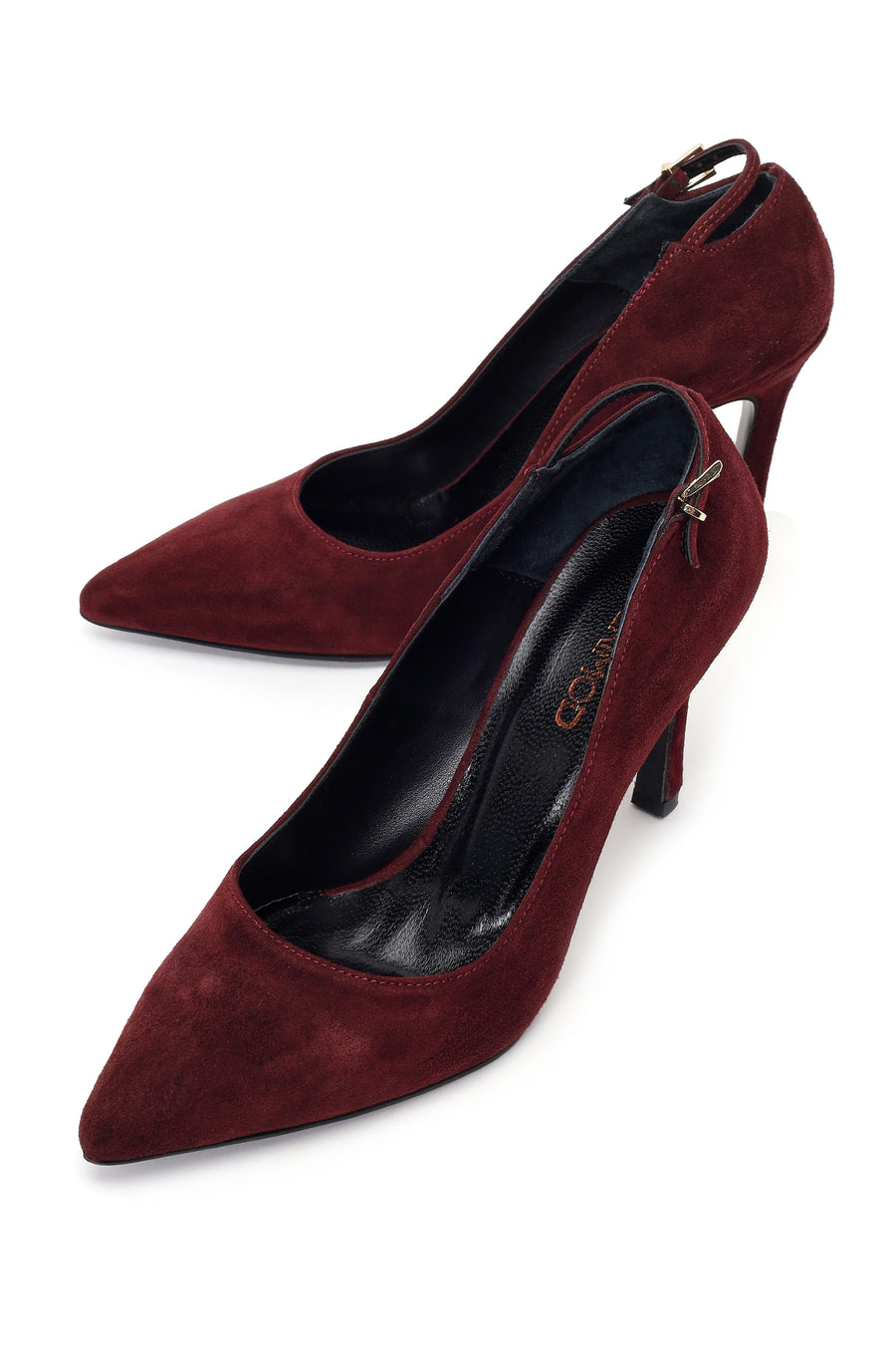 Kadın Bordo İnce Topuklu Süet Deri Stiletto