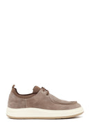 Male Beige Lace-Up Thick-Soled Suede Leather Casual Shoes | Derimod