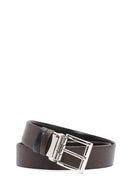 Men's Black Double Sided Leather Belt | Derimod