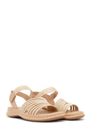 Women's Beige Thick-Sole Comfort Sandals | Derimod