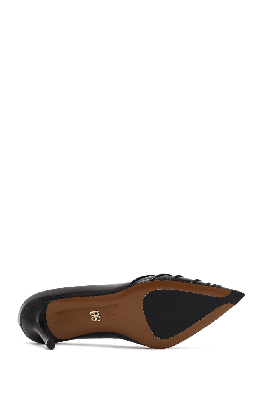 Women's Black Thin Heeled Leather Stiletto