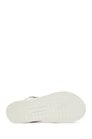 Women's White Strappy Leather Comfort Sandals | Derimod