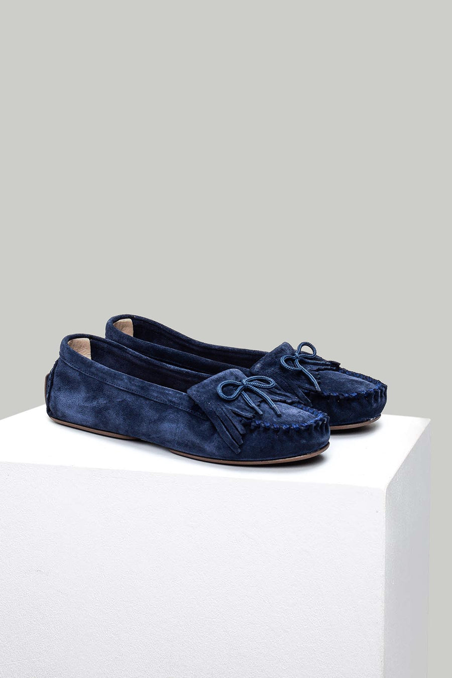 Suede Blue Women's Leather Loafer