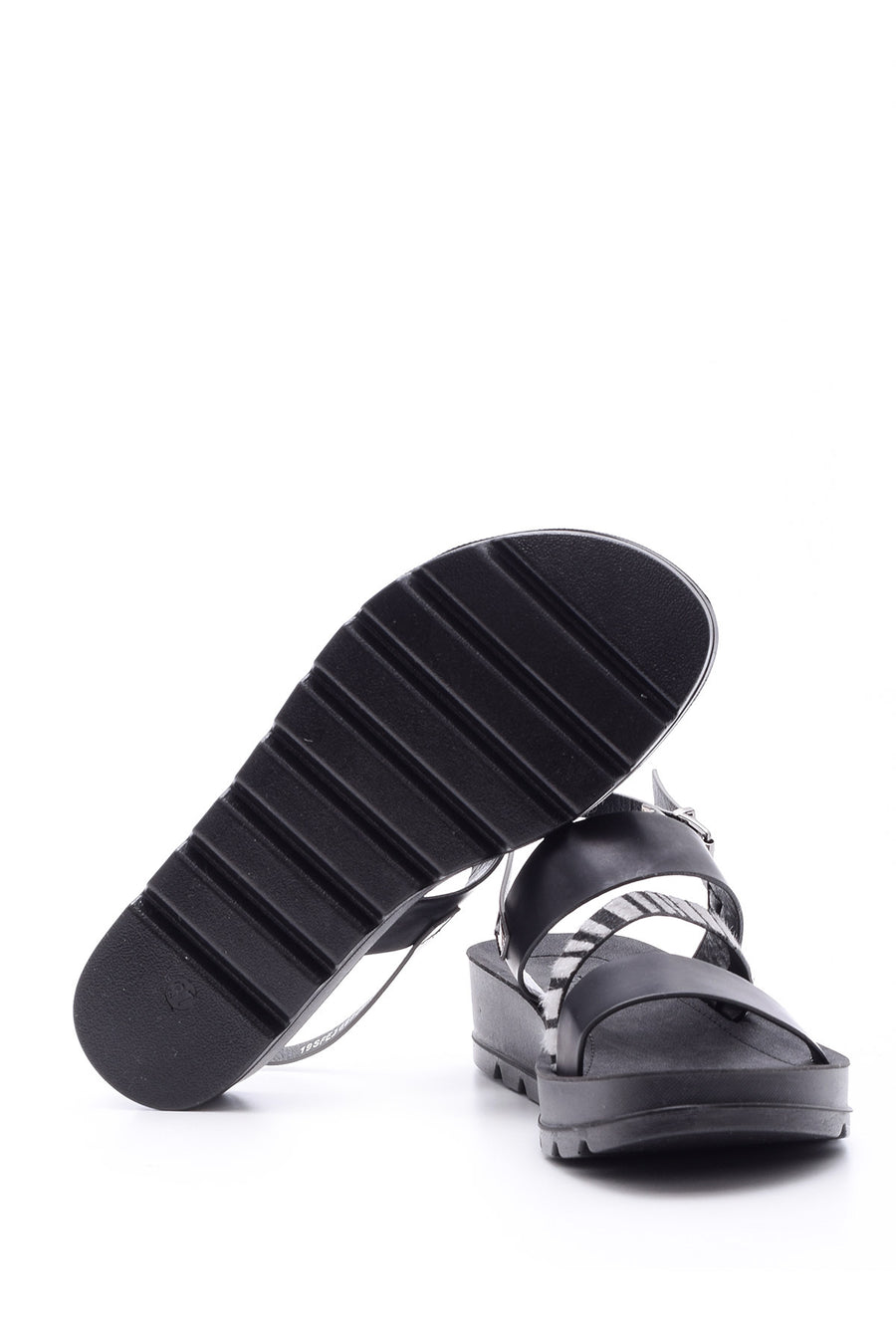Women's Silver Zebra Detailed Sandals