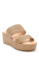 Women's Straw Knitted Slippers | Derimod