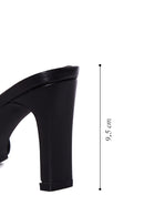 Women's Black Chain Heeled Slippers | Derimod