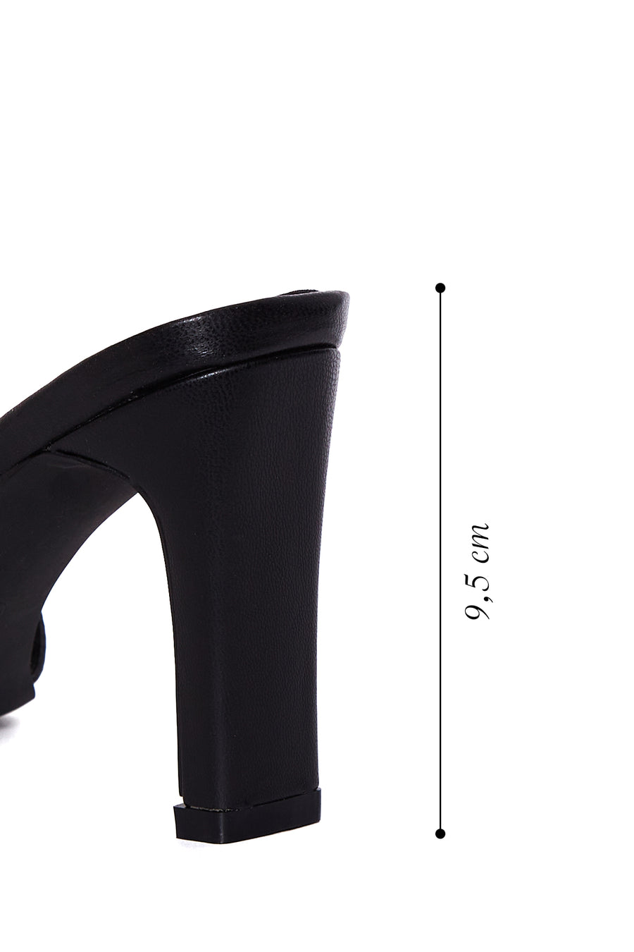 Women's Black Chain Heeled Slippers