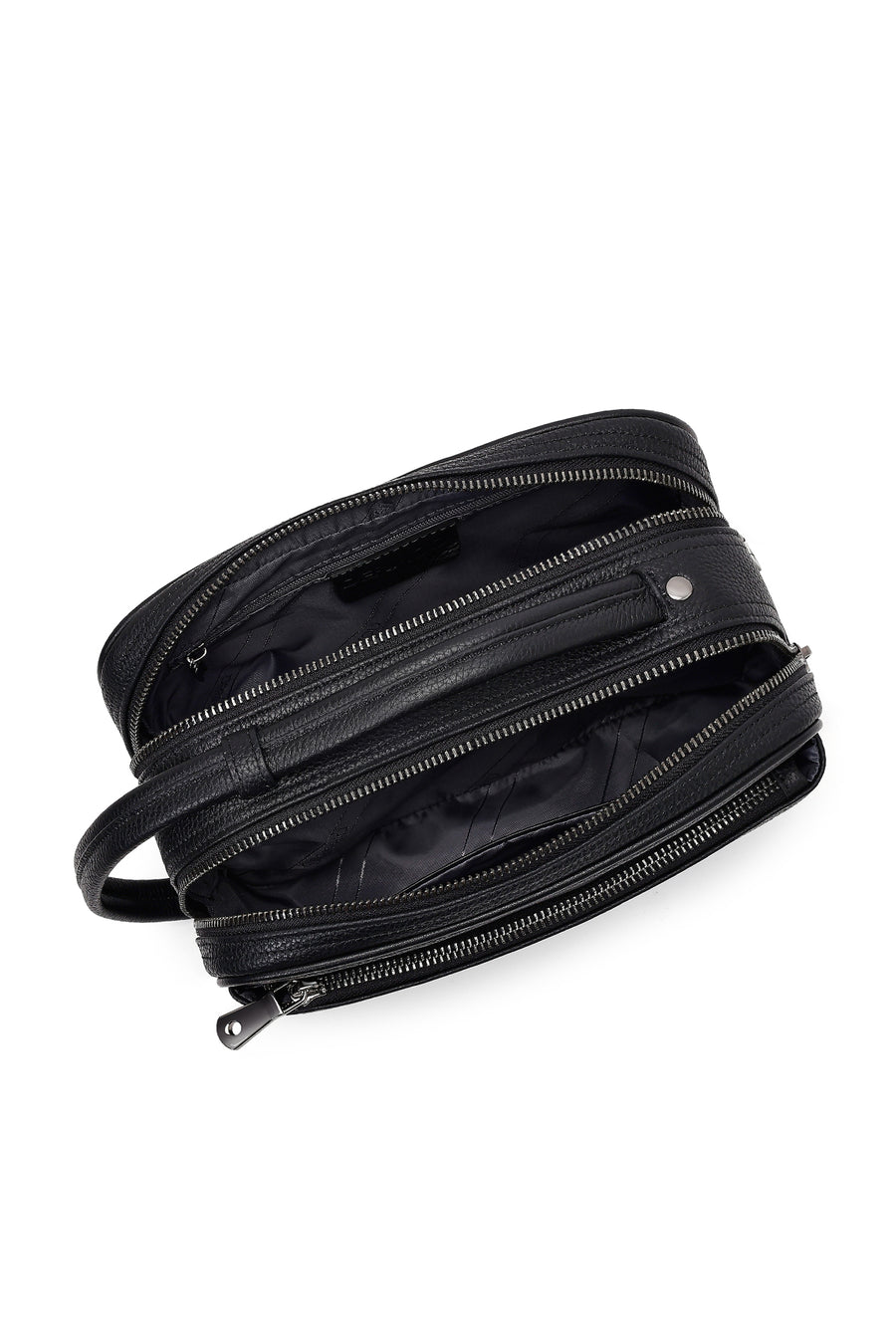 Men's Black Leather Handbag