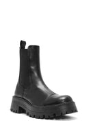 Women's Black Leather Chelsea Boots | Derimod
