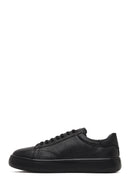 Erkek Siyah Bağcıklı Kalın Tabanlı Deri Sneaker | Derimod