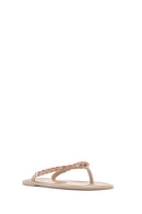Women's Beige Flip Flops with Stones Jelly Slippers | Derimod