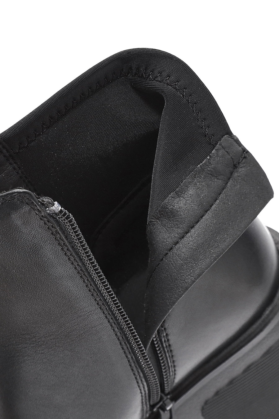 Geox Women's Black Spherica Thick Heel Zippered Leather Boots