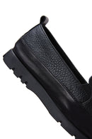 Woman Black Leather Comfort Loafer | Derimod