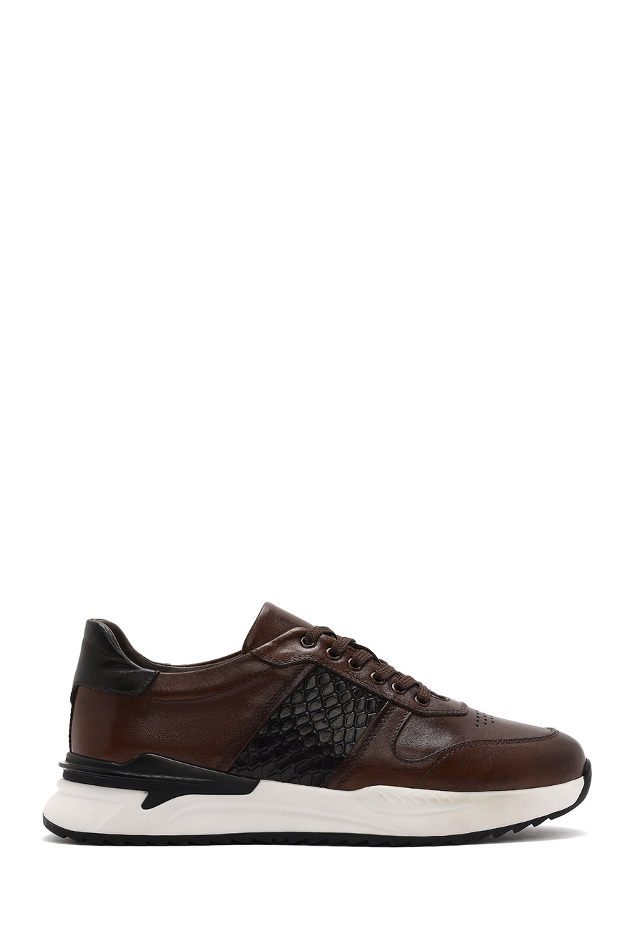Men's Brown Lace-Up Leather Casual Sneakers 25SFD603614 | Derimod