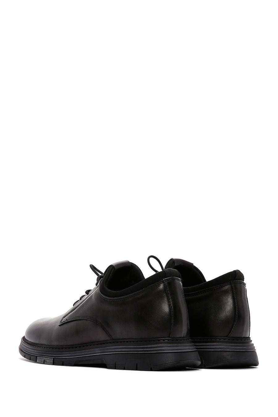 Men's Black Lace-up Leather Casual Shoes