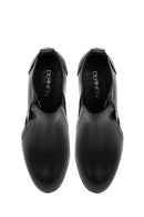 Women's Black Thick Heeled Leather Boots | Derimod