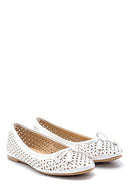 Women's White Bow Ballerina Ballet | Derimod