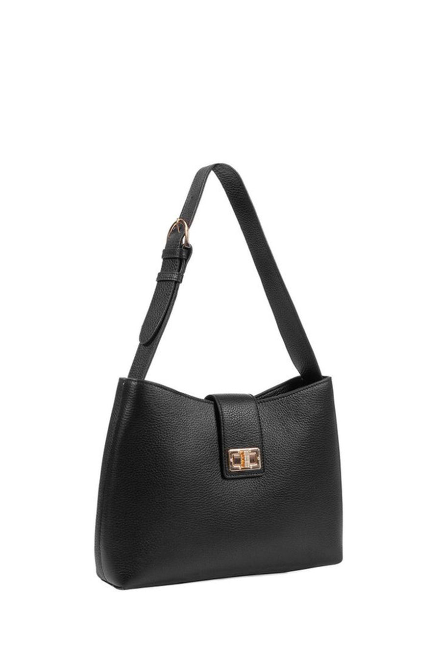 Geox Women's Black Solangy Leather Shoulder Bag