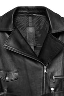 Angelique Women's Black Double Breasted Leather Coat | Derimod