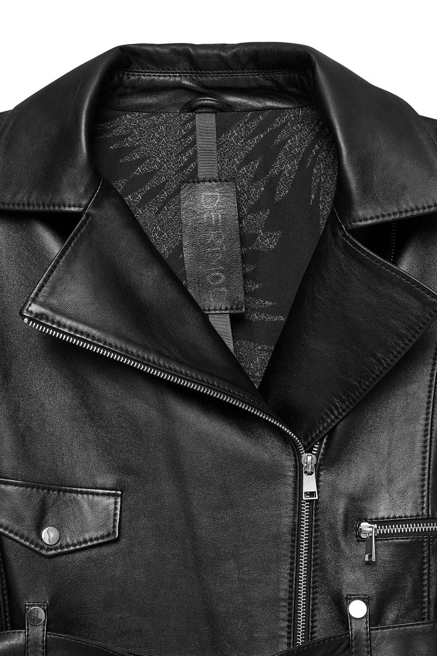 Angelique Women's Black Double Breasted Leather Coat