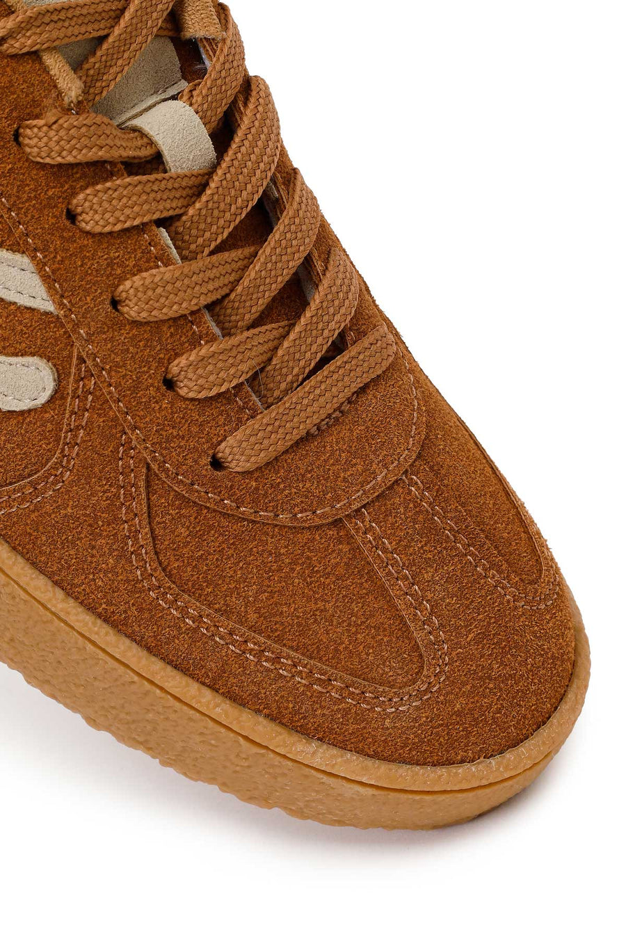 Kadın Taba Bağcıklı Süet Sneaker