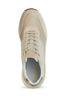 Geox Women's Beige Spherica Ec11 Thick Soled Lace-up Leather Sneaker | Derimod
