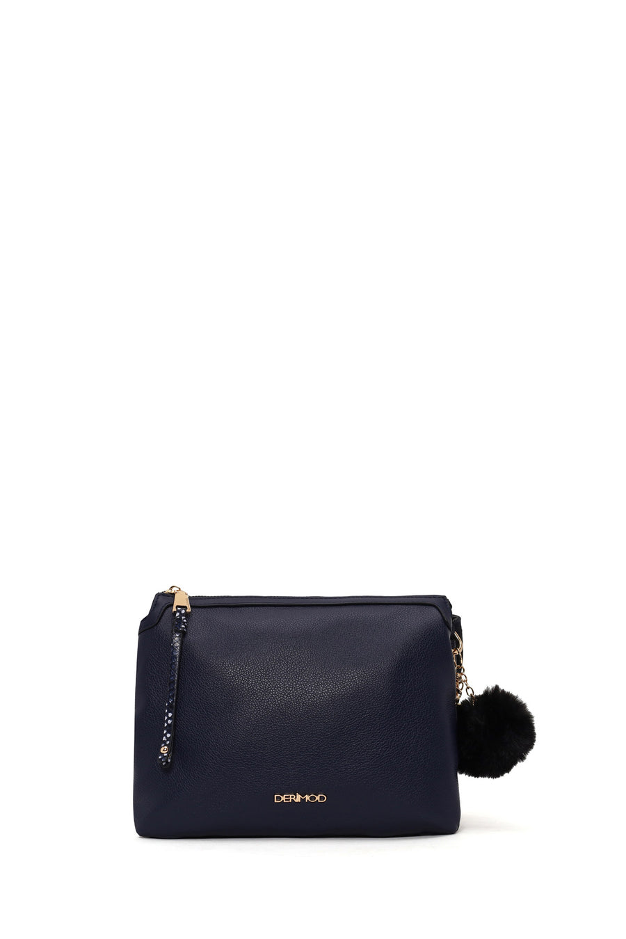 Woman Navy Crossbody Bag with Accessory Details