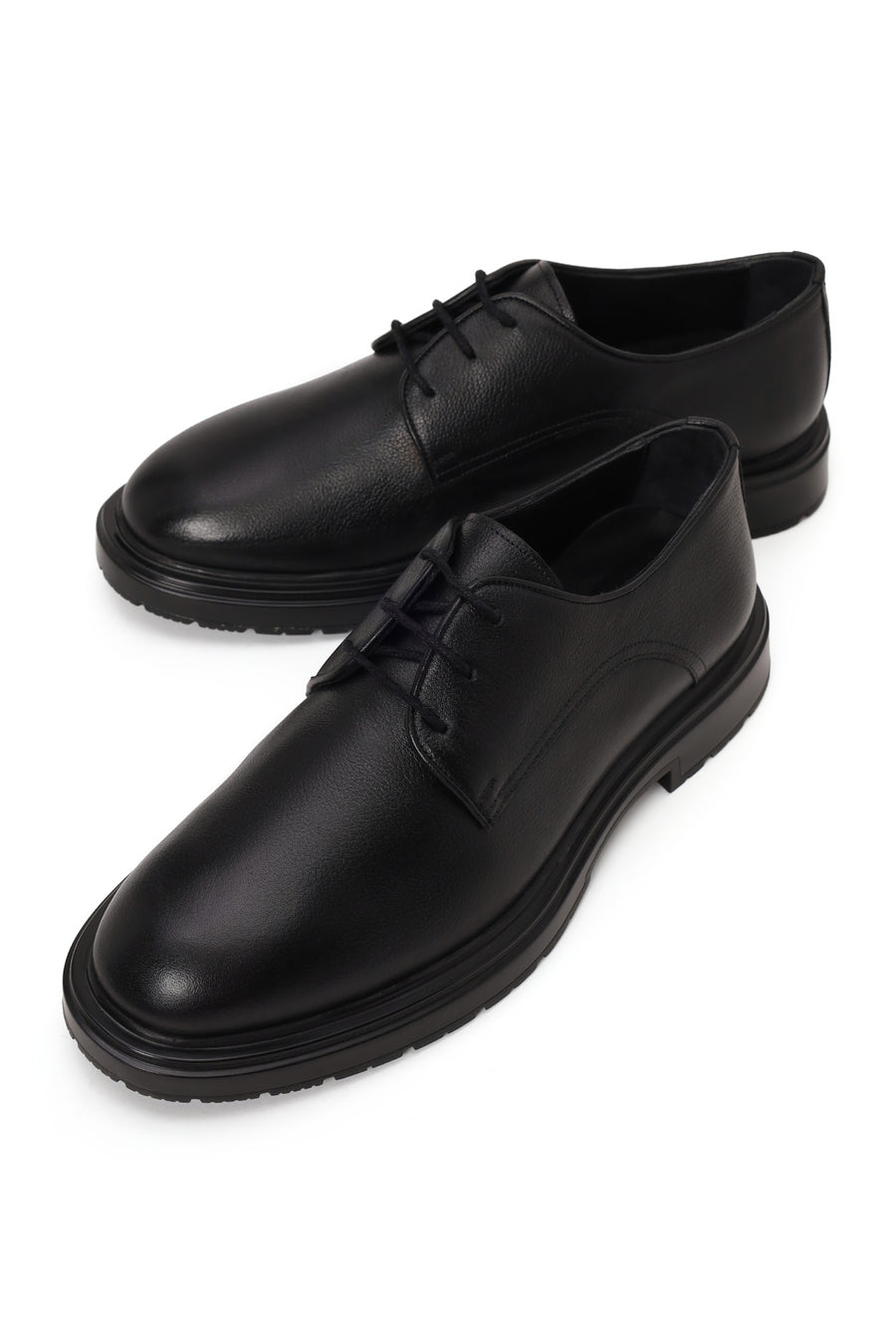 Male Black Lace-Up Leather Casual Shoes