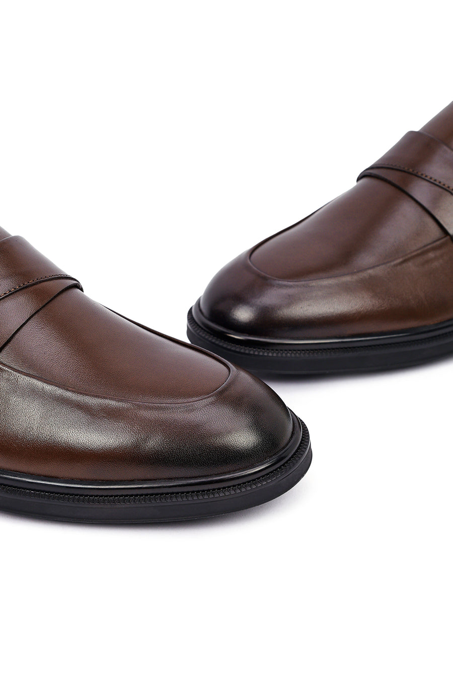 Erkek Kahverengi Deri Klasik Loafer
