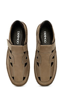 Men's Beige Nubuck Leather Casual Shoes | Derimod