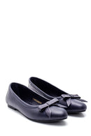 Women's Leather Bow Detailed Ballerinas | Derimod