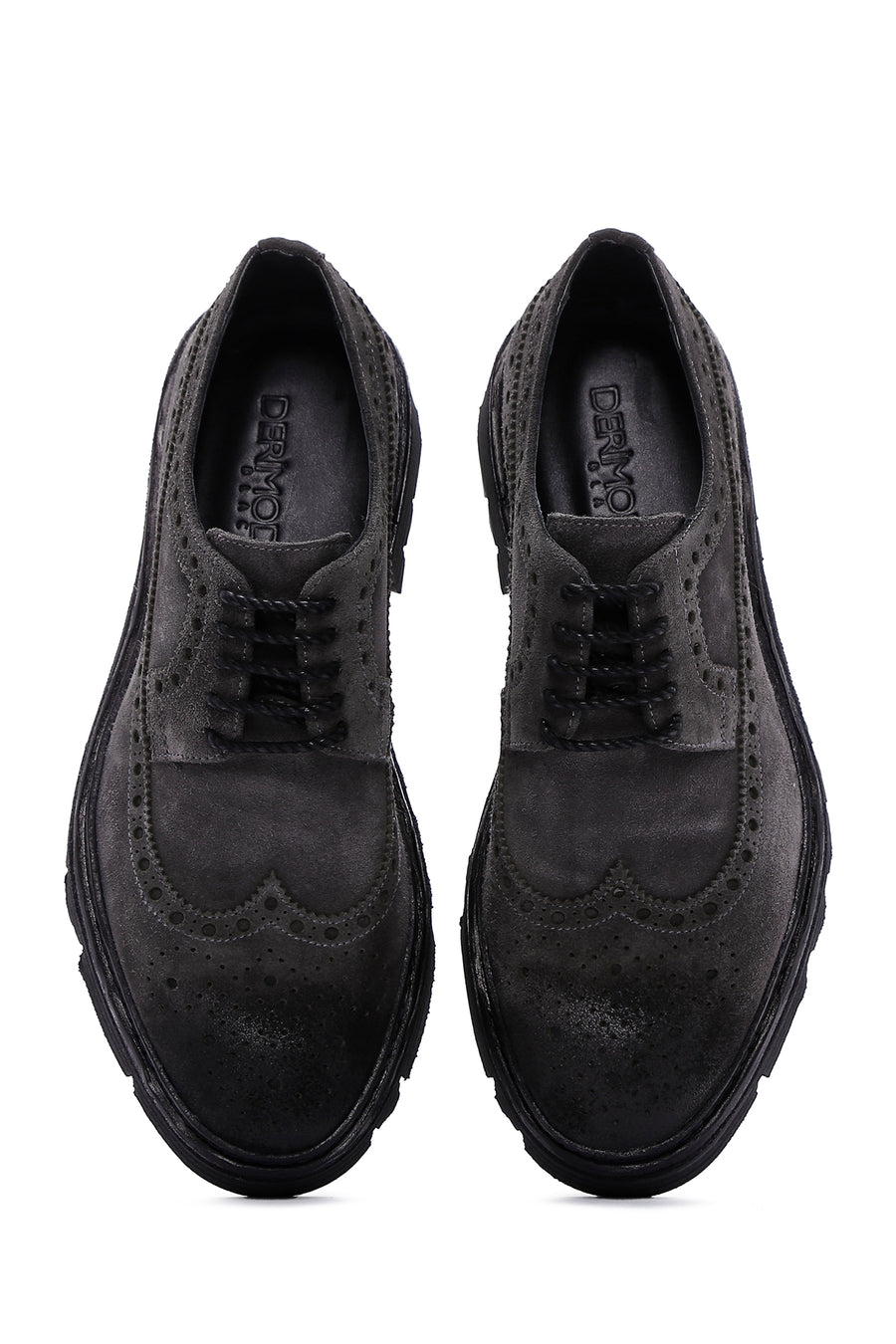 Men's Gray Suede Leather Casual Shoes