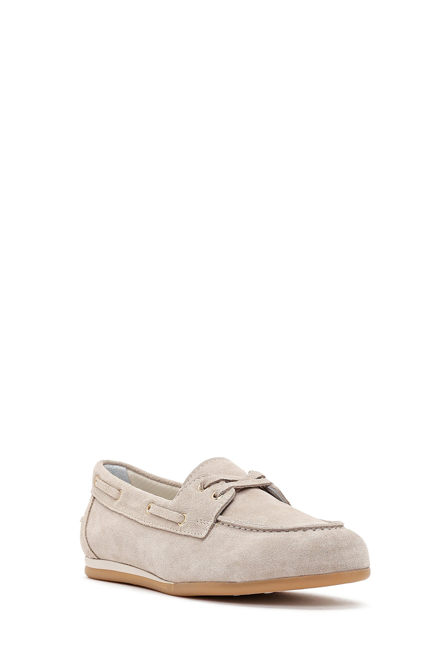 Women's Beige Lace-up Suede Leather Shoes