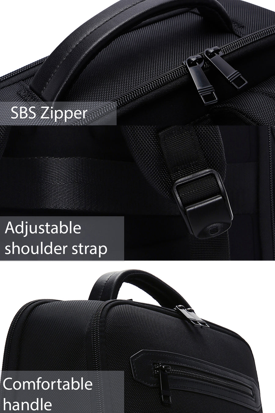 D-Pack Unisex Black Technological Backpack