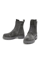Women's Gray Suede Leather Boots | Derimod