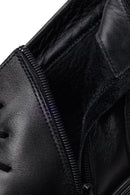 Male Black Lace-up Zip Closure Leather Casual Boots | Derimod