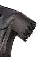 Women's Black Zippered Thick Heeled Boots | Derimod