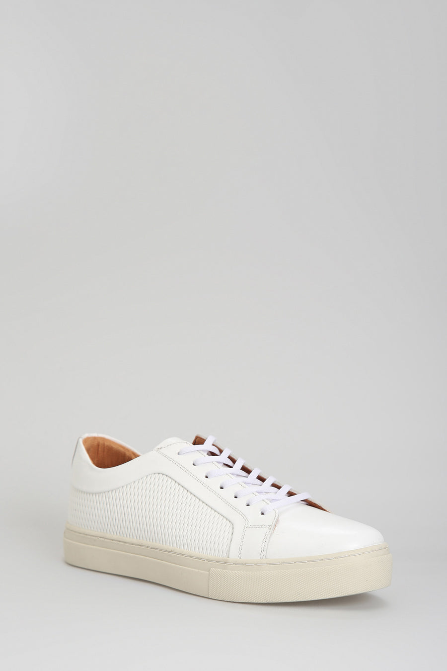 White Men's Leather Sneaker