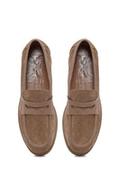 Kadın Vizon Dolgu Topuklu Süet Deri Konfor Loafer | Derimod