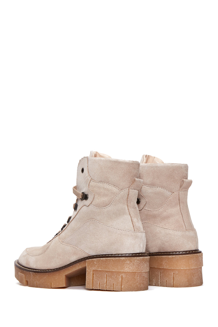 Women's Beige Suede Leather Boots